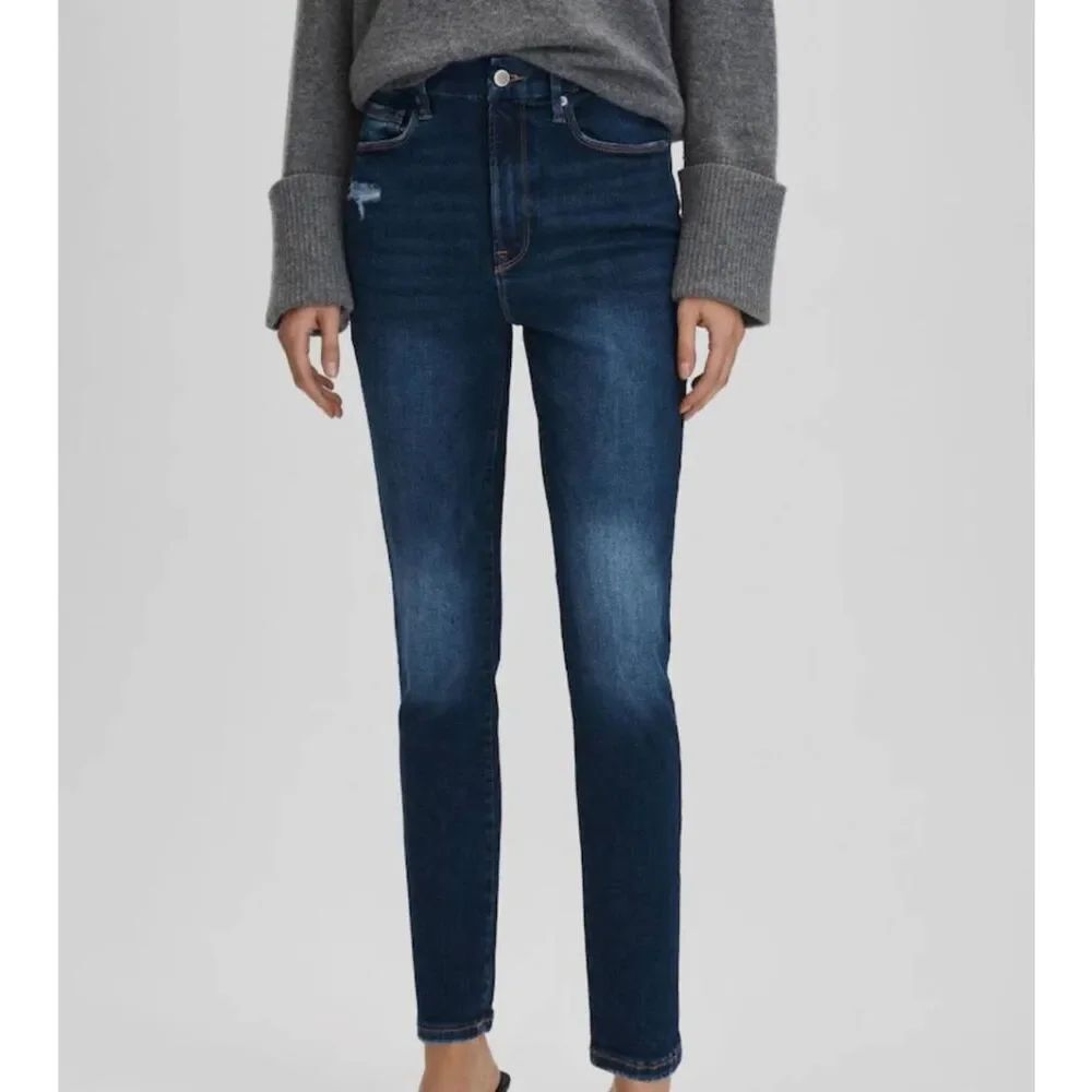 Good American Indigo Good American Always Fits Cropped Skinny Jeans sz 6-12